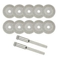 thumbnail image 2 of Uxcell 10 Pack 16mm Diamond Cutting Wheels Cut Off Pads with 2 Pack Mandrels for Rotary Tools, 2 of 5