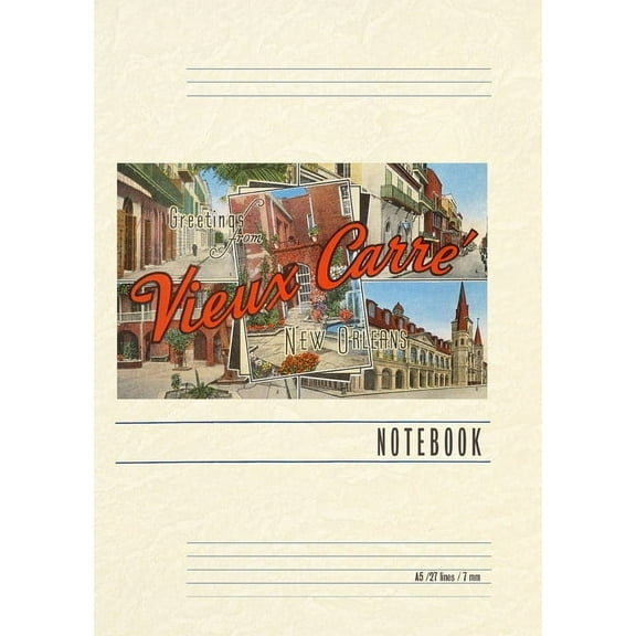 Vintage Lined Notebook Greetings from Vieux Carre, New Orleans, (Paperback)