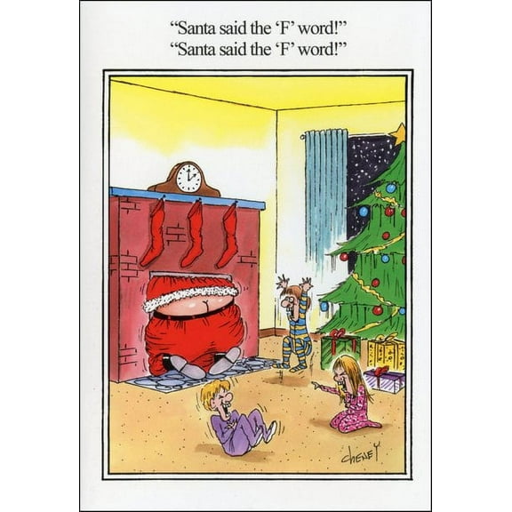 Nobleworks Santa Said F Word Box of 12 Funny / Humorous Christmas Cards