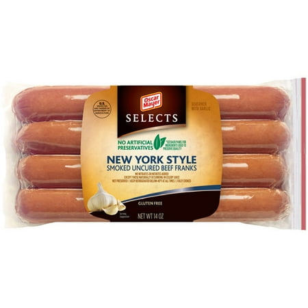 Oscar Mayer Selects New York Style Smoked Uncured Beef Franks, 8 count, 14 oz