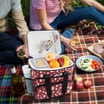 thumbnail image 5 of FORMRS Insulated Cooler Bag 24 Cans Capacity Soft Leakproof Lunch Box with Side Pockets, Red Cartoon Paws Pattern, 5 of 7