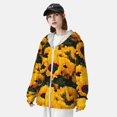 thumbnail image 3 of Kdxio Flower Bush Sunflower Print Women Men Sun Protection UPF 50+ Jackets Zip Up Long Sleeve Hoodie Hiking Lightweight with Pockets, 3 of 7