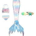 thumbnail image 1 of 4PCS Mermaid Tails for Swimming for Girls Kids Mermaid Swimsuit Costume Princess Bikini Set Bathing Suits High quality, 1 of 5