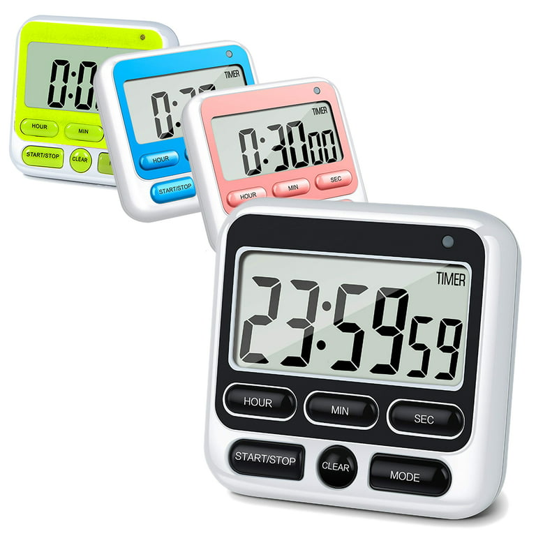  12 Pack Small Digital Kitchen Timer Magnetic Back and