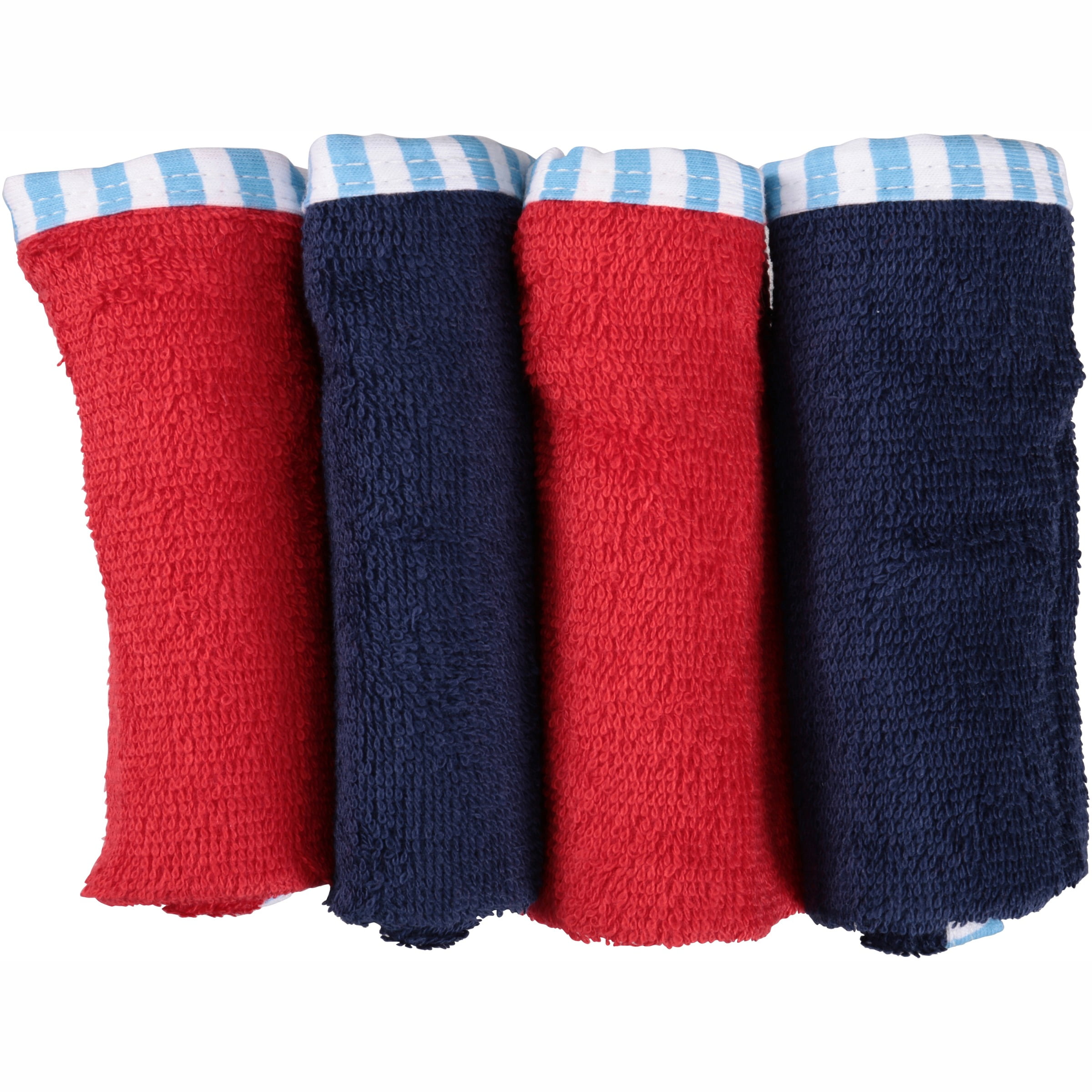 Gerber Newborn Baby Boy Assorted Woven Premium Solid Washcloths, 4Pack