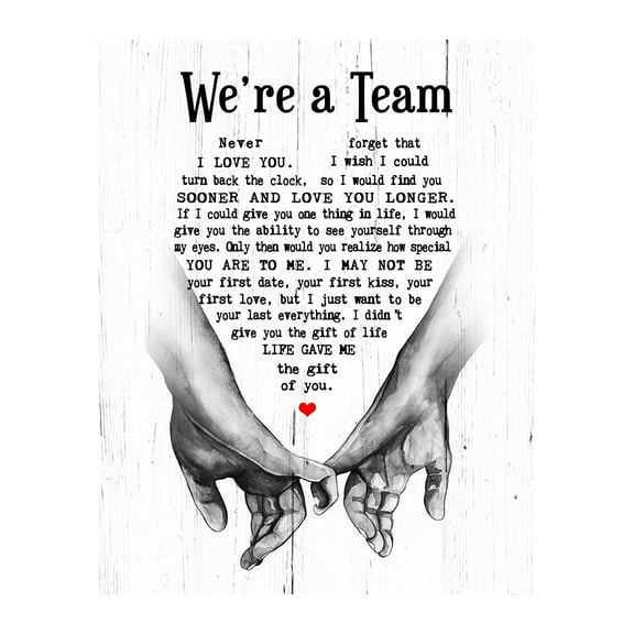 We're A Team- Wedding Vows Quotes Wall Art Decor, Inspirational Love & Marriage Wall Print, Ideal For Romantic Wedding Decor & Makes Great Anniversary Gift poster