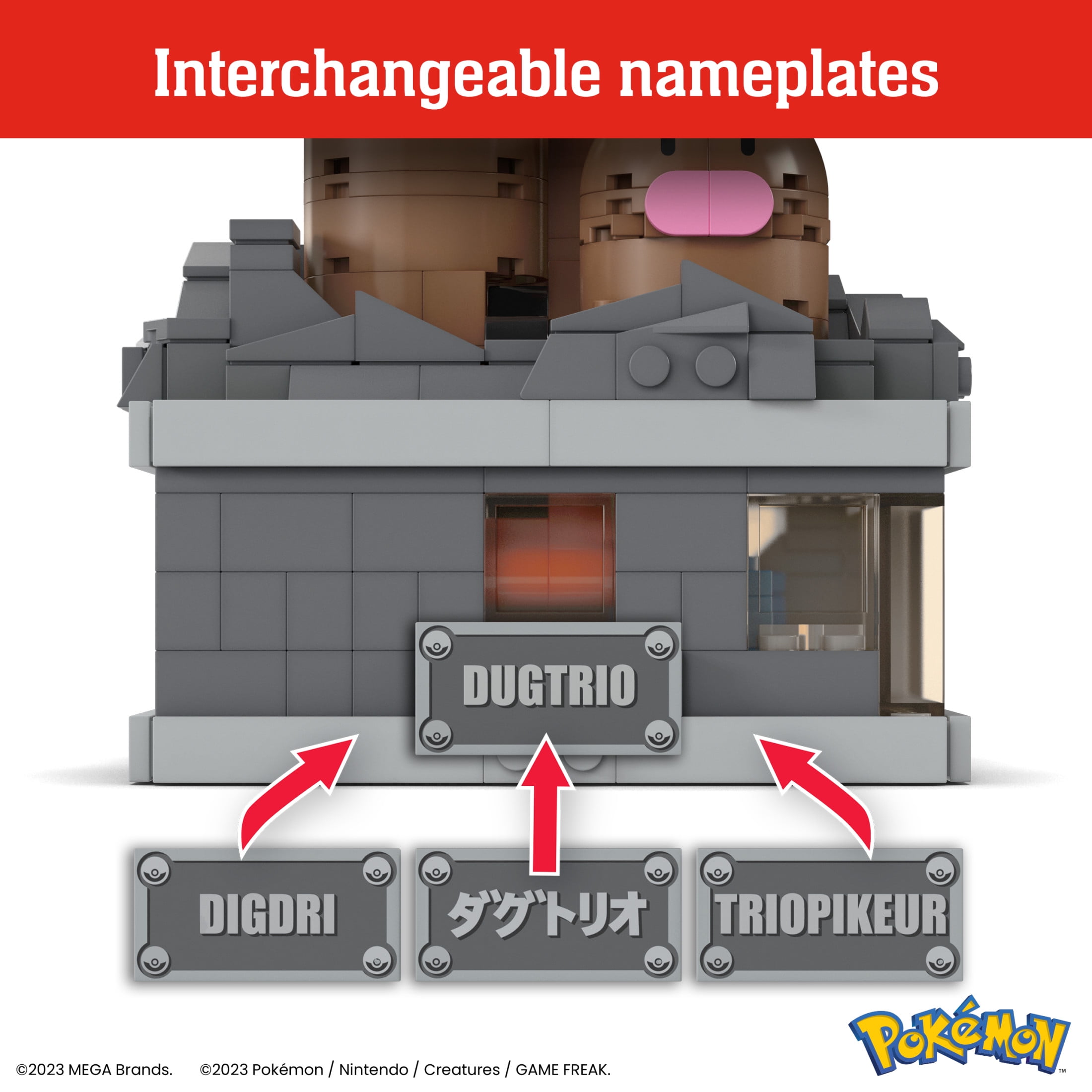MEGA Pokemon Mini Motion Dugtrio Building Toy Kit (350 Pieces) for Collectors