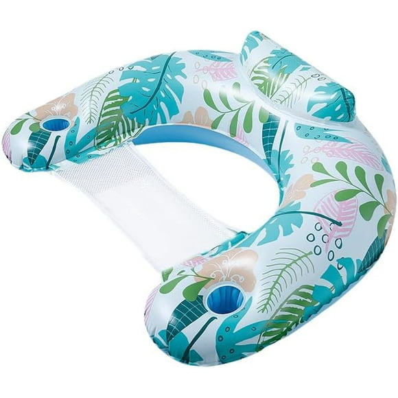 shiyou-Adult Pool Floats Inflatable Pool Float Chairs Pool Chairs with Cup Holders Pool Floaties for Adults in Summer Tanning Beach Pool Toys (White)