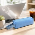 thumbnail image 6 of Canvas Pencil Pouch, Solid Color Pencil Case with Carry Strap, Portable Stationery Organizer for Office Workstation Artist Drawing and Travel Storage, 6 of 7
