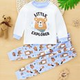 thumbnail image 2 of CAUYDYToddler Boys Winter Clothes Set, 2-Piece Long Sleeve Tops & Pants Long Sleeve Cotton Outfit for Fall Winter Sleepwear Dailywear Set(L101-Brown,6-12 M), 2 of 4