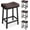 Brown, variant on Garvee Counter Height Bar Stools Set of 2, 24-Inch Upholstered Saddle Barstools with Curved Cushions, Easy Assembly PU Leather Bar Chairs for Kitchen Island, Dining Room, Home Bar, White