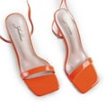 thumbnail image 5 of Zhabtuc Women Lace up Heels Sandals Sexy Strappy Stiletto Square Toe Open Toe Heels Sandals Party Prom Shoes Orange Size 9, 5 of 6