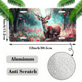 thumbnail image 2 of 1 Pcs 2D Flat License Plate Covers & Frames, Deer in a Flower Field For Decorative Front, Waterproof For Decoration Aluminum License Plate Covers & Frames Cover For Men Women, 12" X 6", 2 of 7