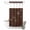 Brown, variant on No Hook Shower Curtain, Brown Floral Shower Curtains for Bathroom with See Through Top Window, Spring Flower Waterproof & Washable Bath Curtain Stand Up Stall 36"x72"