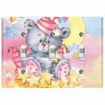 thumbnail image 1 of Metal Light Switch Wall Plate Outlet Cover (Sea Snail Starfish Pastel Glitter Reef Bubbles - Triple Toggle), 1 of 2