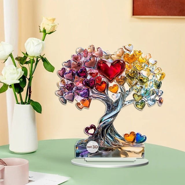 Acrylic Decorations, Colorful Tree Home Bedroom Study Desktop Ornaments Assembly Props Decorations