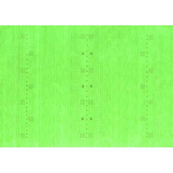 Ahgly Company Indoor Rectangle Solid Green Modern Area Rugs, 7' x 9'