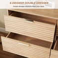 thumbnail image 5 of Vabches Bedroom Dresser with 6 Drawers, Wooden Double Dresser Organizer with Charging Station for Living Room, Closet, Hallway, 5 of 10