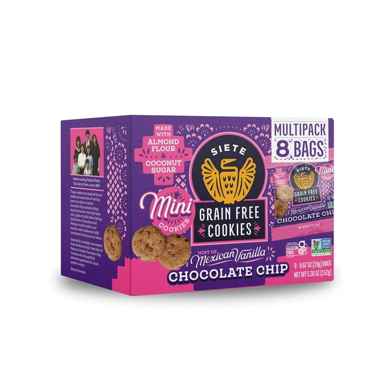 Siete Foods Grain Free Mexican Vanilla Chocolate Chip Cookies, 8