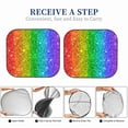 thumbnail image 5 of Goofa Glitter Rainbow Pattern 2 Piece Car Windshield Sun Shade Foldable | Front Windshield Shade for Sun, Heat and UV Rays | Sunshade for Car Front Window-Small, 5 of 7