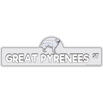 Great Pyrenees Street Sign | Indoor/Outdoor | Dog Lover Funny Home Décor for Garages, Living Rooms, Bedroom, Offices | SignMission personalized gift | 20" Wide