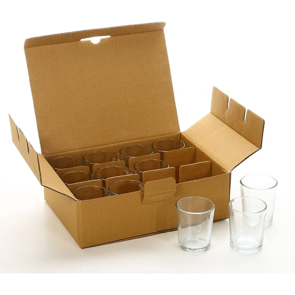 HOSLEY Set of 24 Crystal Clear Glass Tea Light Candle Holders