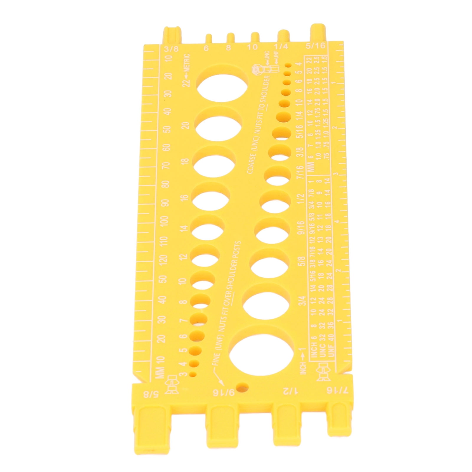 Plastic Bolt Sizing Card & Gauge Tool - Yellow Measuring Guide For Standard & Metric Hardware 7 thumbnail image