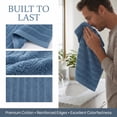 thumbnail image 3 of REGALWOVEN Cotton Hand Towels, Striped Pattern Decorative Comfort Towel for Bathroom, Travel, Camp Blue 1-Piece, 3 of 7