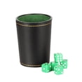 thumbnail image 4 of Juego de vasos de dados de cuero PU, 5 uds., con 20 dados de puntos, exquisita sensación de mano, caja agitadora negra para Bar y hogar, 4 of 10
