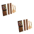 thumbnail image 4 of Matsuzay Juego para hacer sushi, cortina, rollo de arroz, cocina, esteras japonesas retorcidas, esparcidor de verduras, utensilios de cocina carbonizado 2piezas Matsuzay CBP269093, 4 of 6
