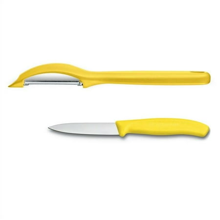 

Victorinox VIC-7.6075.8-X1 2020 Kitchen Swiss Classic Pillow Serrated Peeler & 3 in. Paring Yellow Handle