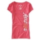 thumbnail image 2 of Aeropostale - Camiseta adornada con cuello en V para mujer Vertical Ny 87, rosa, mediana Aeropostale  Camiseta adornada, 2 of 2