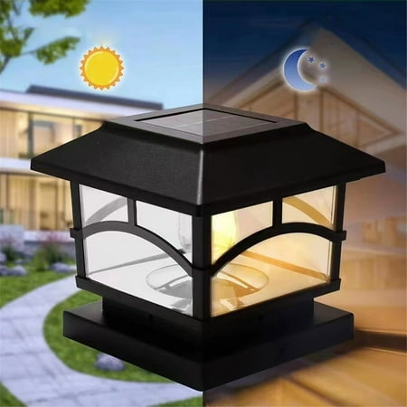 

lulshou Homes & Gardens Solar Outdoor Lights Intelligent Light Control Solar Powered Lights IP65 Waterproof Wall Security Lights For Fence Yard Garden Patio Front Door