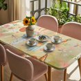 thumbnail image 3 of Spring Easter Table Cloths for 5 Foot Rectangle Tables, Bunny Carrots Eggs Floral Botanical Yellow Patio Waterproof Elastic Fitted Tablecloths, Washable Rectangular Table Cover for Camping, 3 of 8
