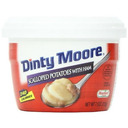 (4 Pack) DINTY MOORE Scalloped Potatoes W/Ham Microwave Cup 7.5 OZ