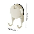 thumbnail image 2 of Hiroekza No-Drill Double Head Suction Cup Hooks - Space-Saving Wall Hooks for Home & Bathroom Organization Beige, 2 of 6