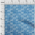 thumbnail image 1 of oneOone Polyester Lycra Medium Blue Fabric Geometric African Dress Material Fabric Print Fabric By The Yard 56 Inch Wide, 1 of 4