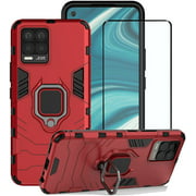 Strug for Realme 8 /Realme 8 Pro Case,Heavy Duty Protection Shockproof Kickstand Armor Case with Tempered Glass Screen