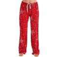 thumbnail image 6 of Resicozy Christmas Pajama Bottoms for Women Soft Wide Leg Lounge Pants Comfy Drawstring Fashion Fall Long Pajamas Pants Red 2XL, 6 of 7