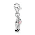 thumbnail image 2 of 925 Sterling Silver RH With Lobster Clasp Polished Enameled 3D Cow Charm Pendant; for Adults and Teens; for Women and Men, 2 of 3