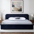thumbnail image 5 of Omax Decor Chloe Upholstered Platform King Bed in Blue Fabric, 5 of 7
