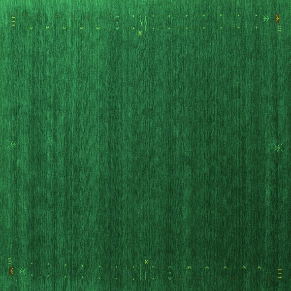 Ahgly Company Indoor Square Abstract Green Contemporary Area Rugs, 7' Square