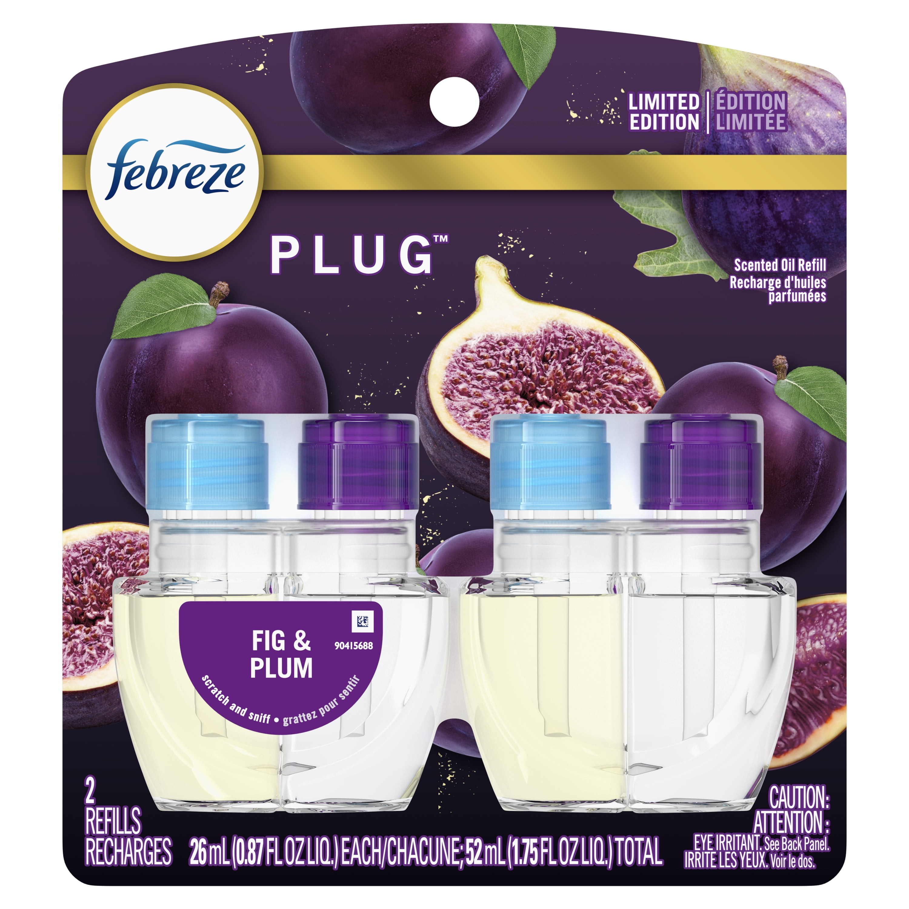 Febreze Plug Refills, Fig & Plum Limited Edition, 2 Plug Refills, 0.87