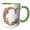 Green/White, variant on 3drose, Pink and Image of Gold Floral Monogram Initial C, 15oz Mug
