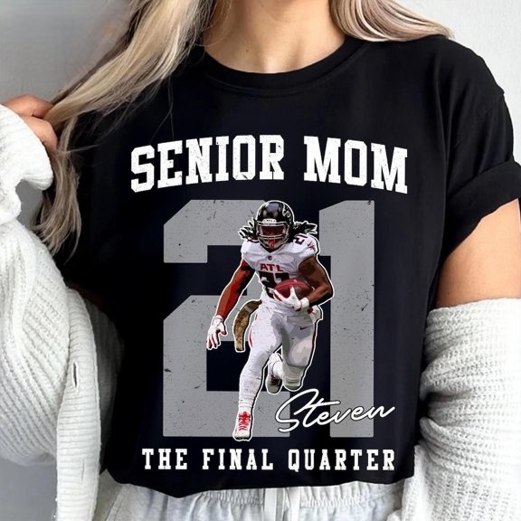 Senior Football Mom Shirt, Personalized Football Mom Shirt, Custom 2026 Senior Football Mom Gift, Game Day T-shirt, Custom Football Shirt Black