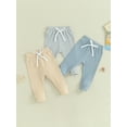 thumbnail image 4 of Musuos Toddler 3 Piece Long Pants 6 12 18 24M 3T Winter Baby Solid Color Slim Fit Ribbed Bottom Infant Knitted Pull-Up Pants, 4 of 10