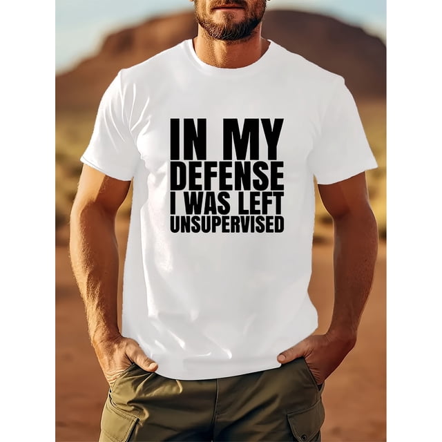 pieza, camiseta 100% algodón, estampado de monograma "Unsupervised", camiseta informal novedosa para hombre 100% algodón, camisa de manga corta de verano, ajuste cómodo, elegante camiseta de cuello re