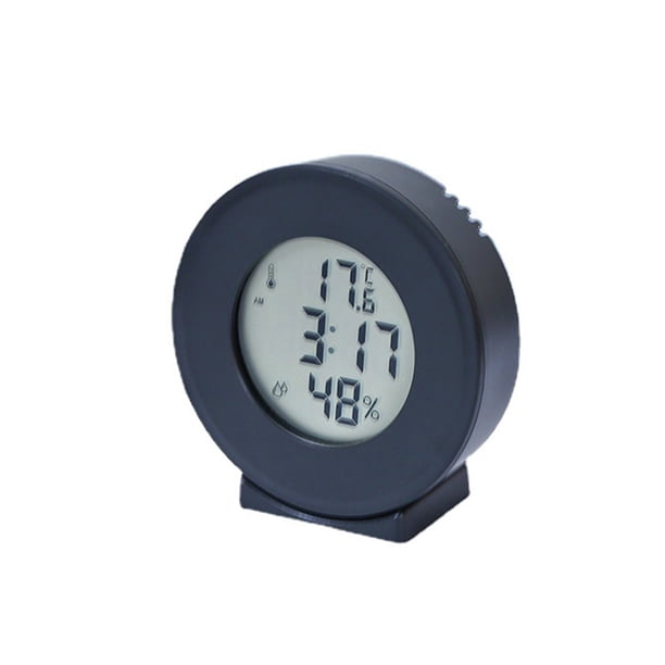 Inteprter Reloj despertador LCD Digital Snooze relojes calendario funciona con temperatura humedad hogar termómetro plástico hogar Termómetros Negro Inteprter HA063054-02B
