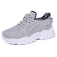 thumbnail image 7 of Women's Fleece Lined Slip On Sneakers Lace Up Breathable Winter Shoes Lightweight Casual Non Slip Running Shoes Gray Size 6, 7 of 7