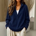 thumbnail image 2 of Comdrip Women's Long Sleeve Classic V Neck Pullover Sweater Casual Loose Fall Winter Knitted Fashion Formal Daily Wear Navy S, 2 of 7